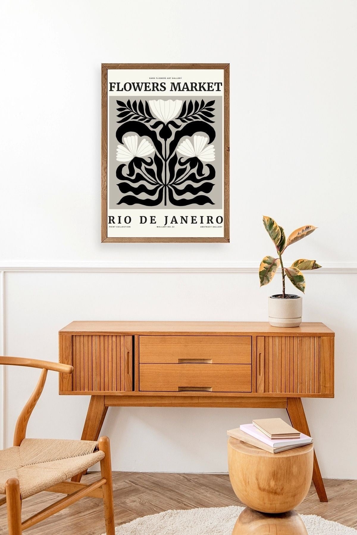 Çiçek Ahşap Çerçeveli Tablo 50 x 70