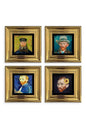 Van Gogh 4 lü Set Çerçeveli Taş Tablo 20 cm