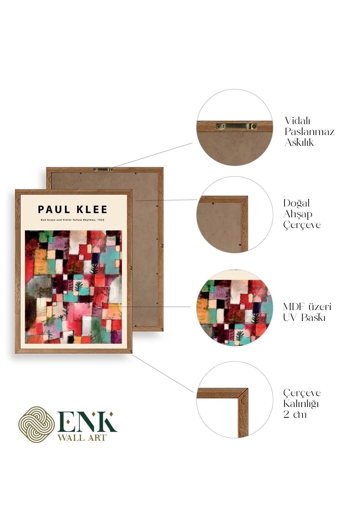 Paul Klee Ahşap Çerçeveli Tablo 50 x 70