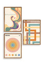 Bauhaus Üçlü Ahşap Çerçeveli Tablo 50 x 70