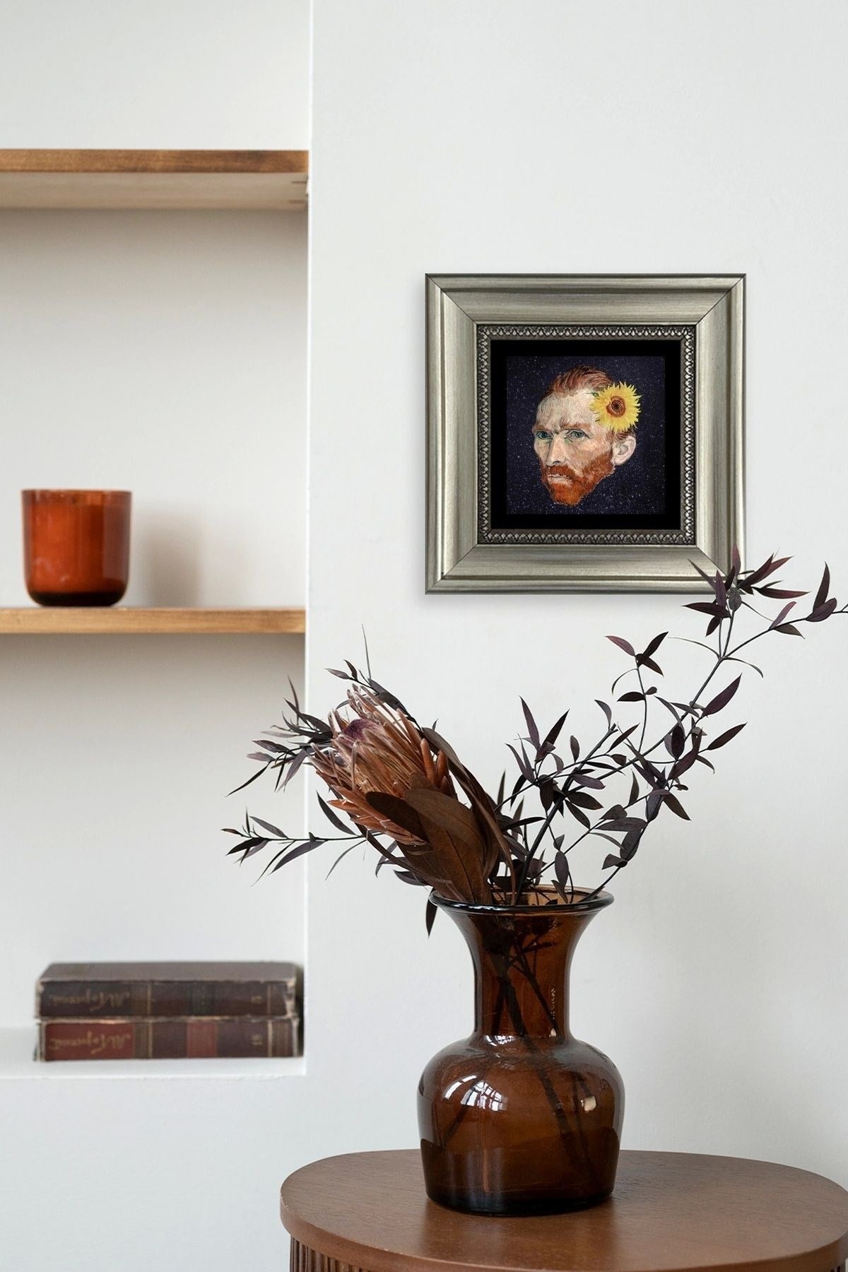 Van Gogh Çerçeveli Taş Tablo 20 cm