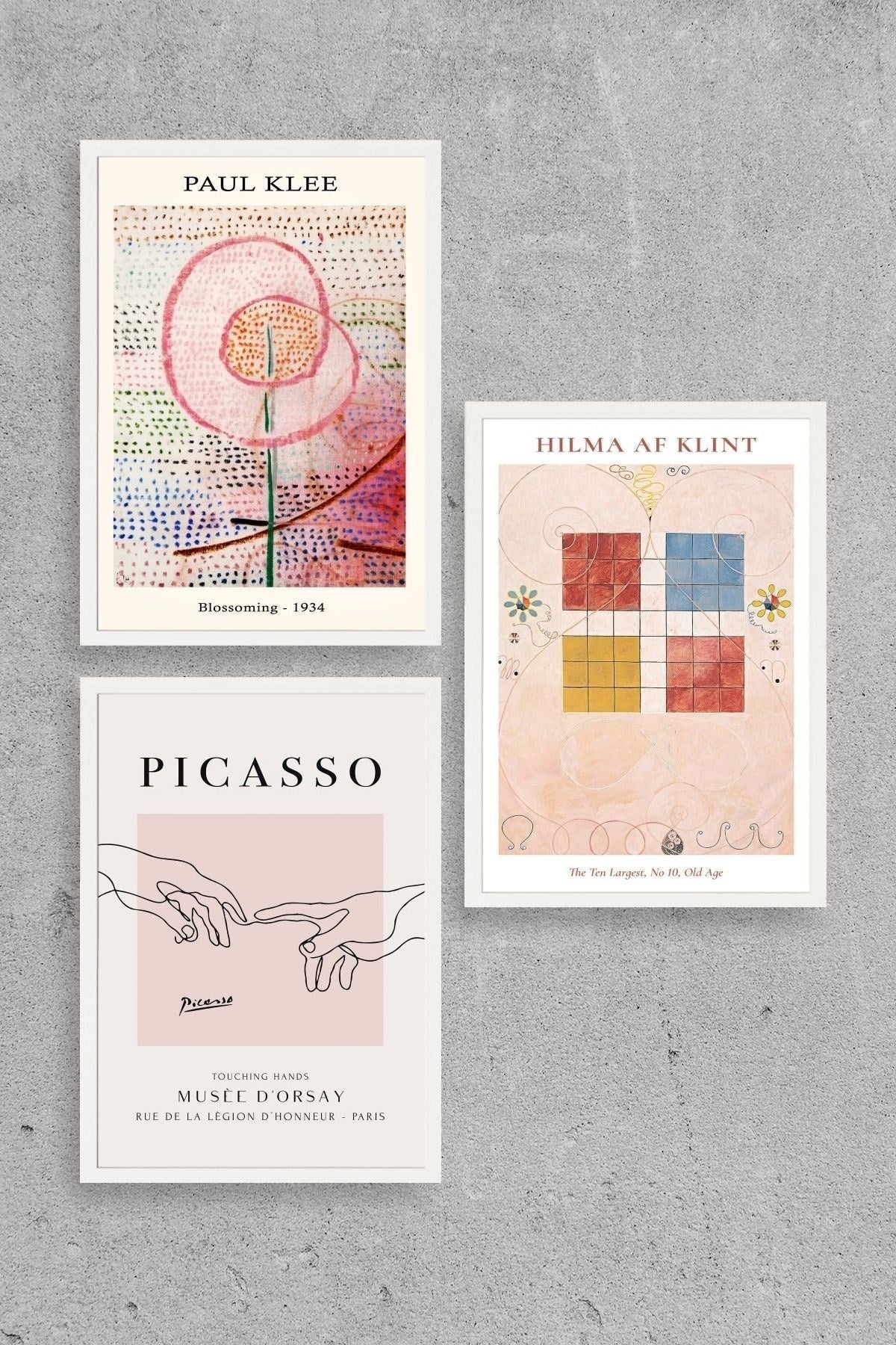 Ünlü Tablolar Üçlü Ahşap Çerçeveli Tablo 40 x 60