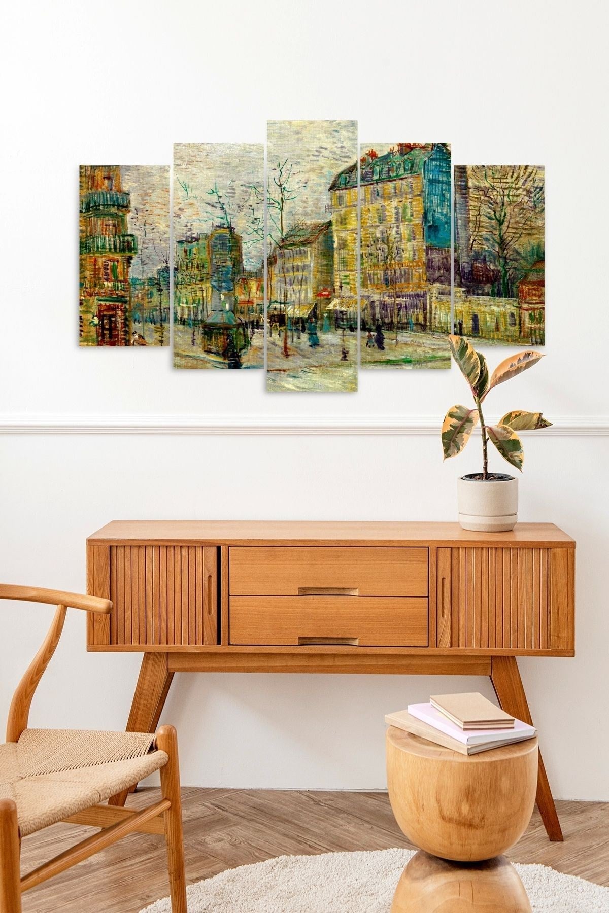 Şehir Manzarası 5 Parçalı Mdf Tablo 60 x 100