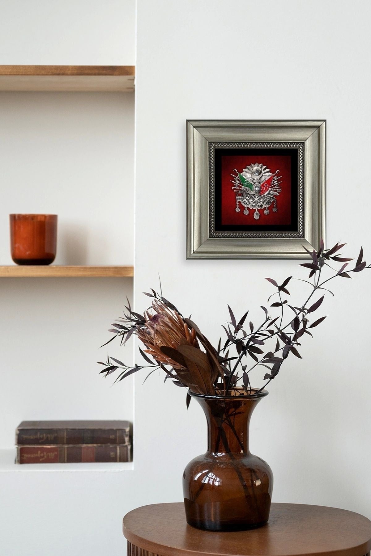 Osmanlı Tuğrası Çerçeveli Taş Tablo 20 cm