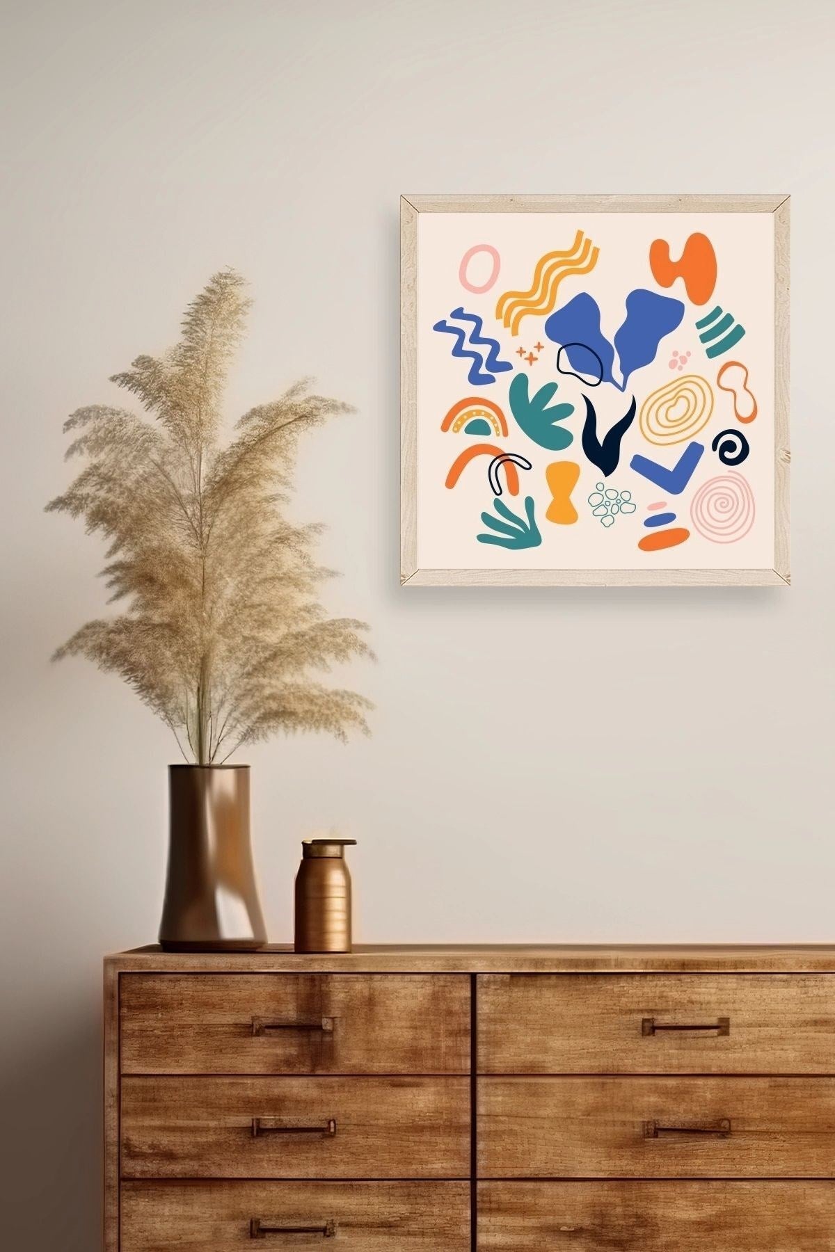 İllüstrasyon Ahşap Çerçeveli Tablo 23 x 23