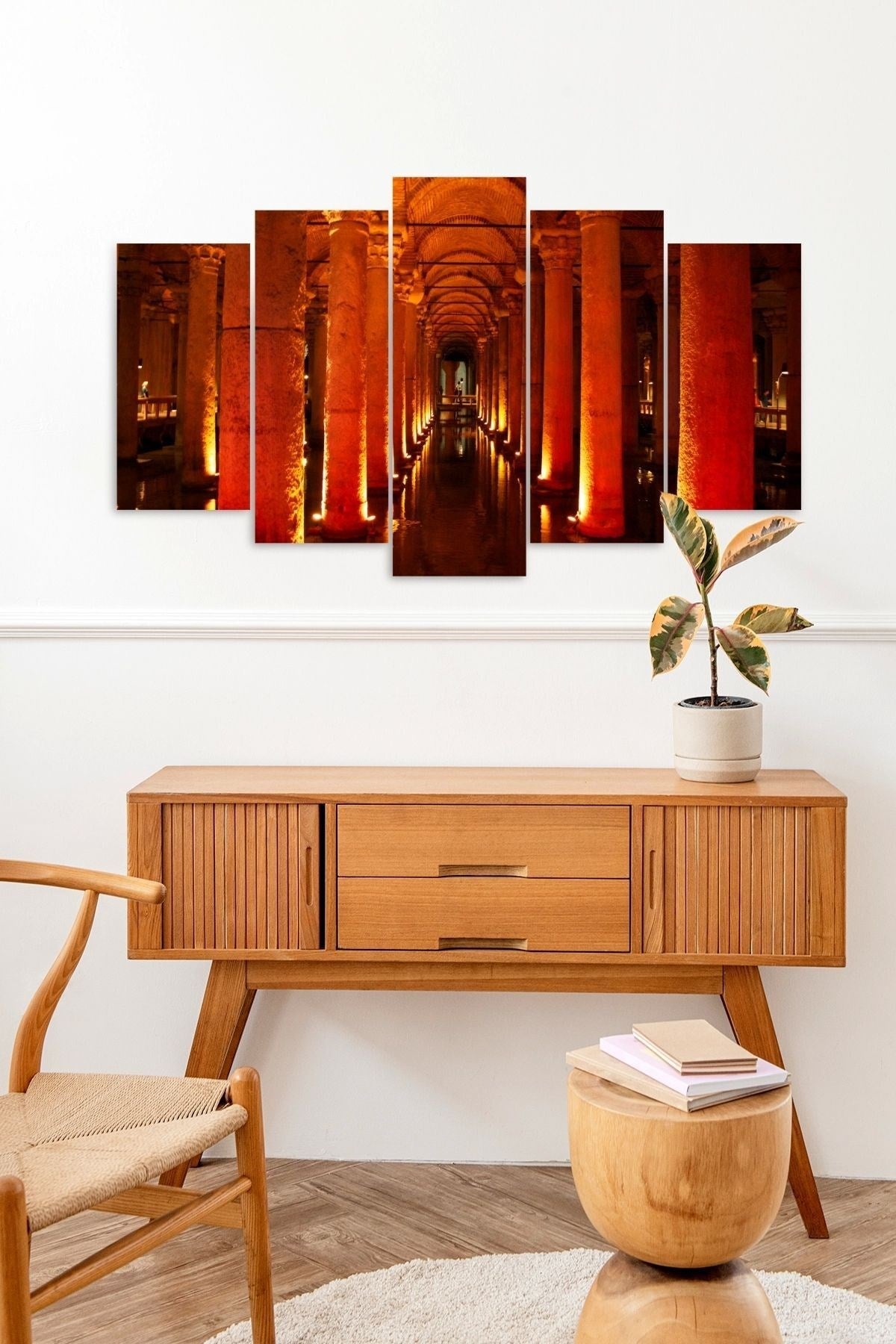 Ateşten Yollar 5 Parçalı Mdf Tablo 60 x 100