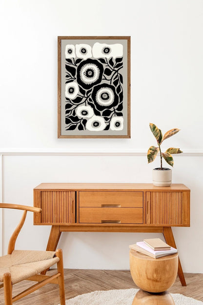 Çiçek Ahşap Çerçeveli Tablo 17 x 23