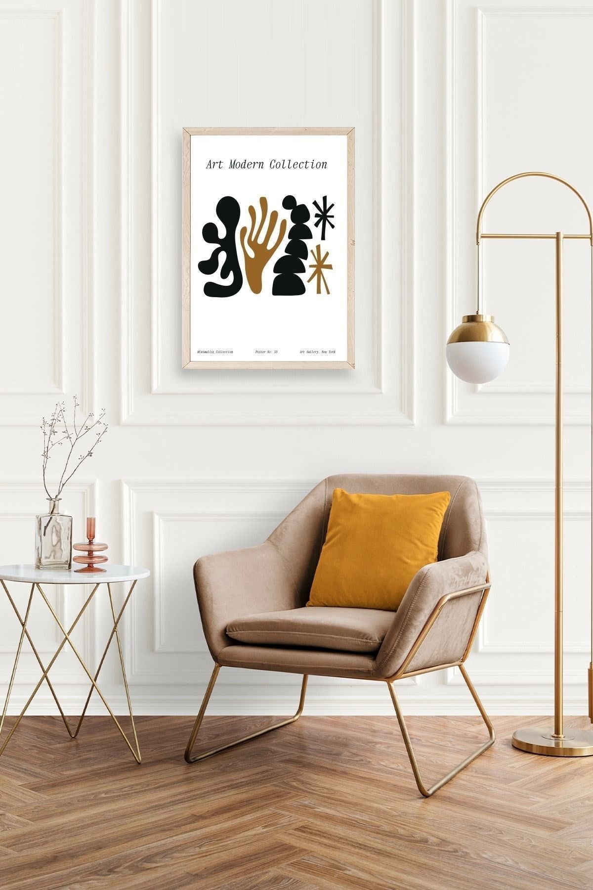 Soyut Ahşap Çerçeveli Tablo 17 x 23