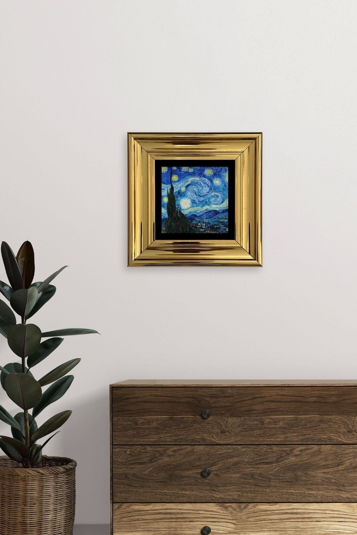 Van Gogh Çerçeveli Taş Tablo 20 cm