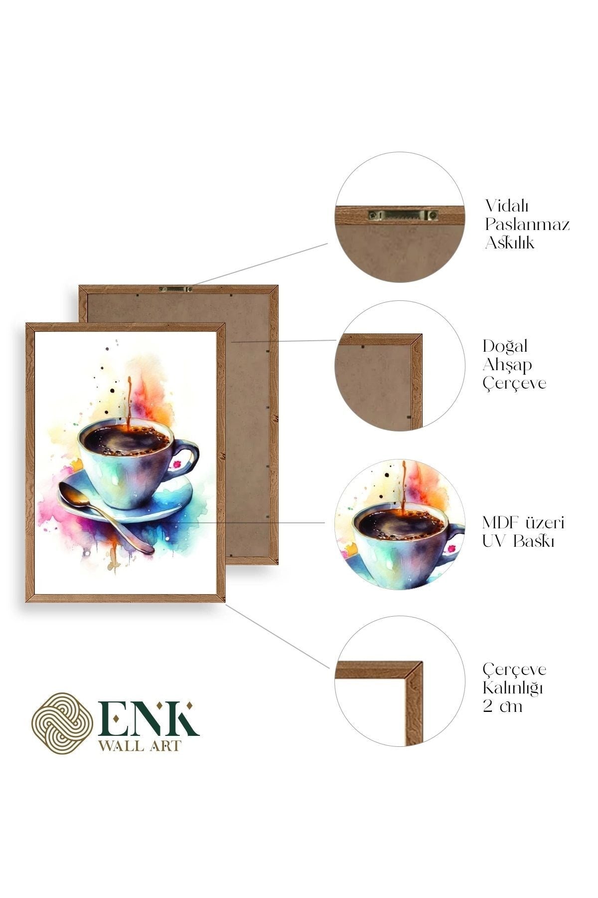 Kahve Ahşap Çerçeveli Tablo 23 x 30