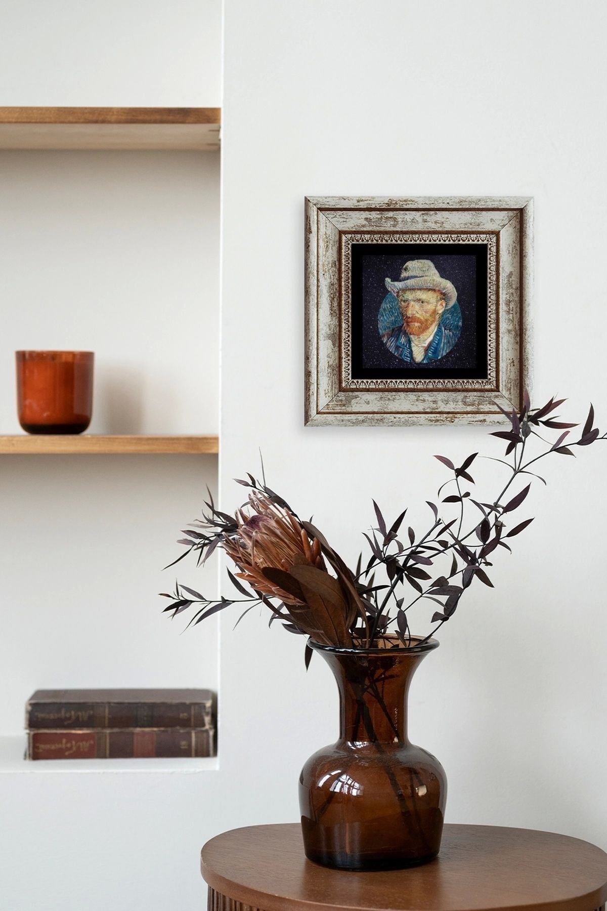 Van Gogh Çerçeveli Taş Tablo 20 cm