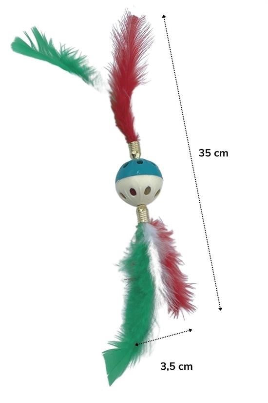 BUFFER®Tüylü PüsküllüKedi OyuncağıDikkat Çekici Renkli Sevimli Evcil Hayvan Oyuncağı