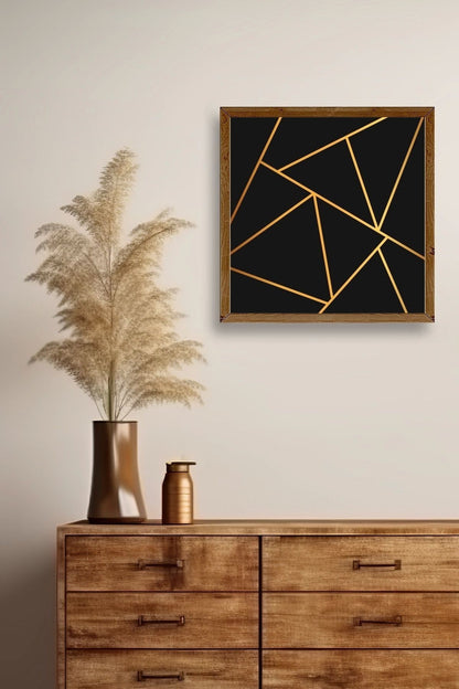 Üçgen Ahşap Çerçeveli Tablo 23 x 23