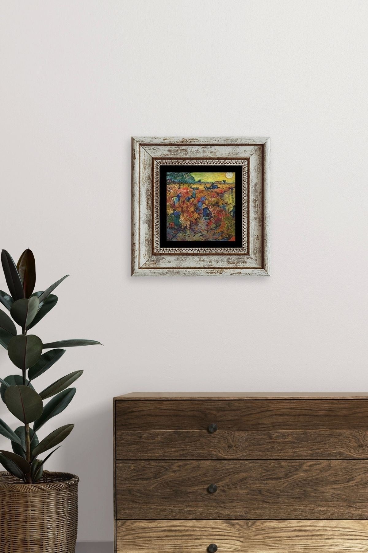 Van Gogh Çerçeveli Taş Tablo 20 cm