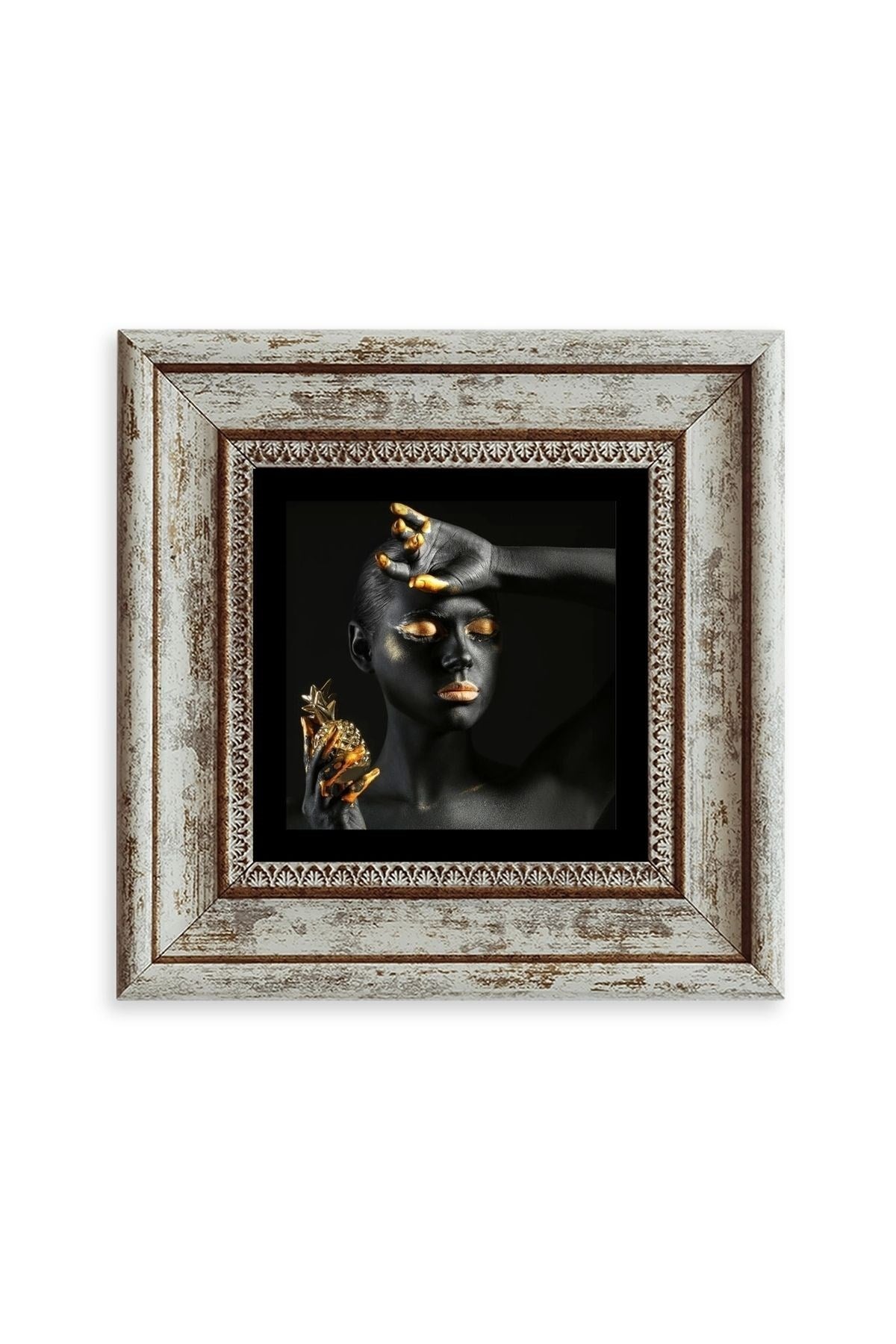 Kadın Çerçeveli Taş Tablo 20 cm