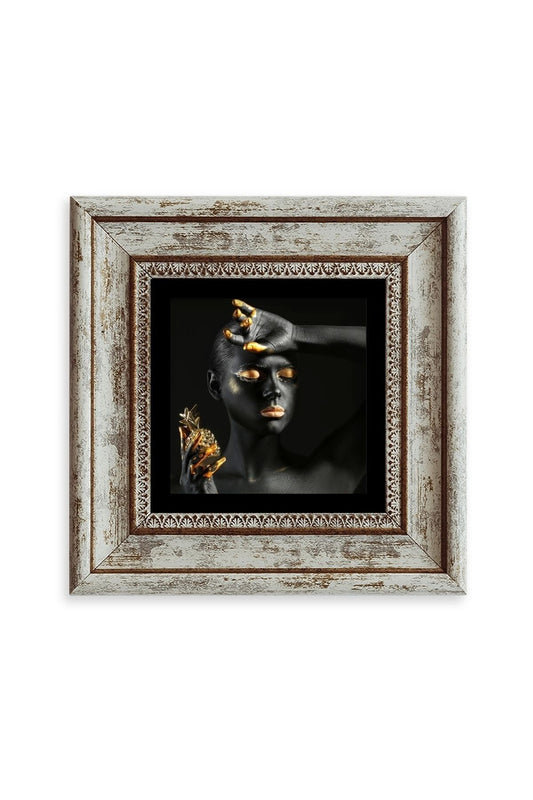 Kadın Çerçeveli Taş Tablo 20 cm