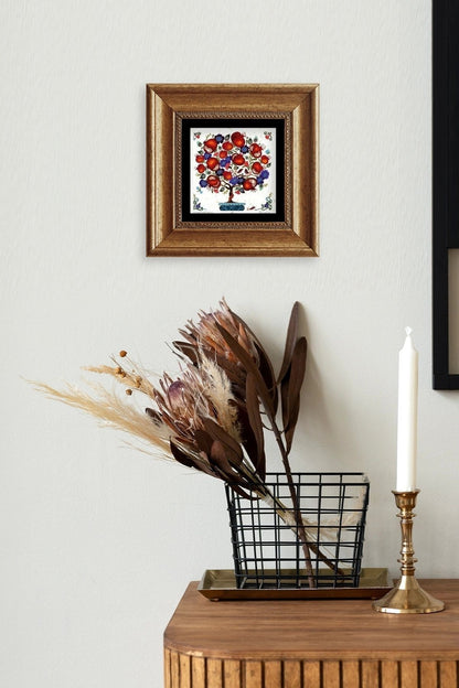 Bereket Ağacı Çerçeveli Taş Tablo 20 cm