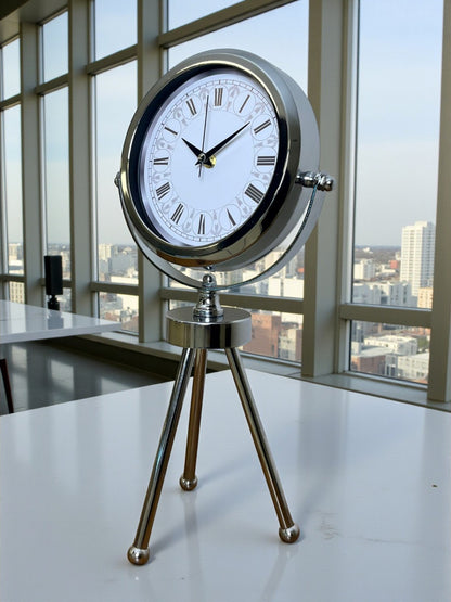 Zentime Krom Şık Üç Ayaklı Masa Saati