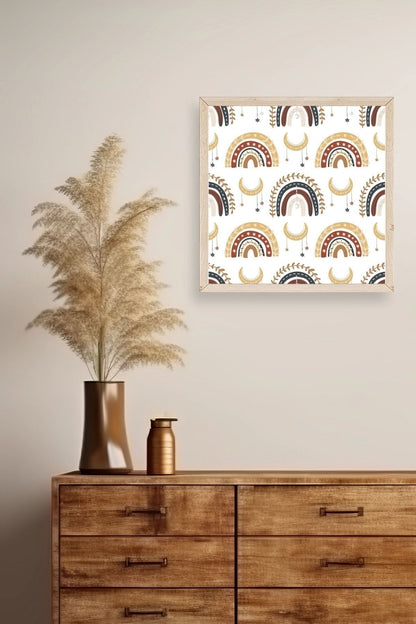 Gökkuşağı Ahşap Çerçeveli Tablo 50 x 50