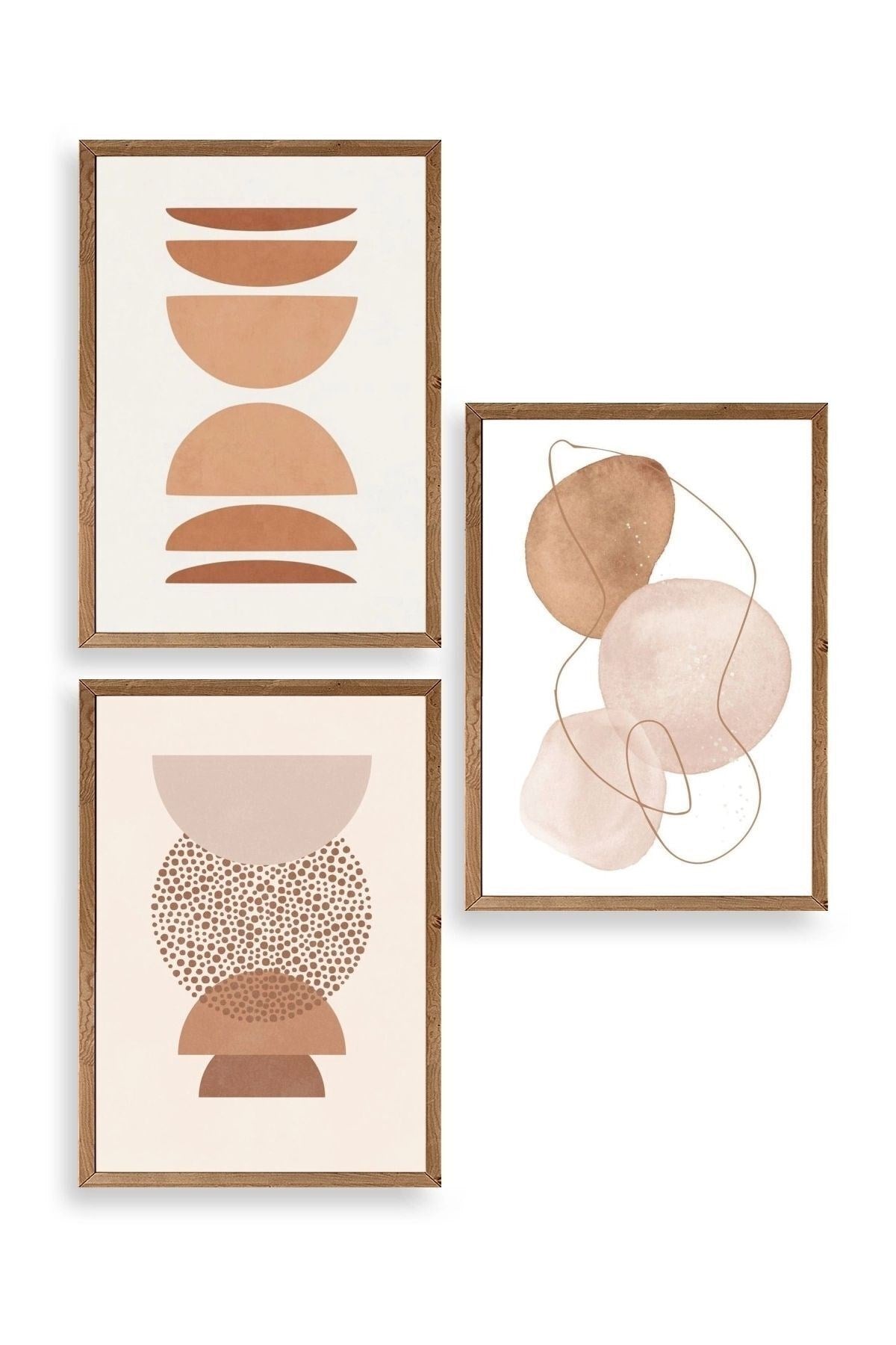 Modern Üçlü Ahşap Çerçeveli Tablo 50 x 70