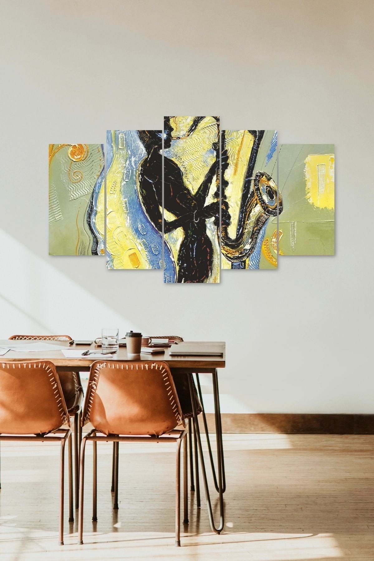 Erkek Müzik 5 Parçalı Mdf Tablo 60 x 100