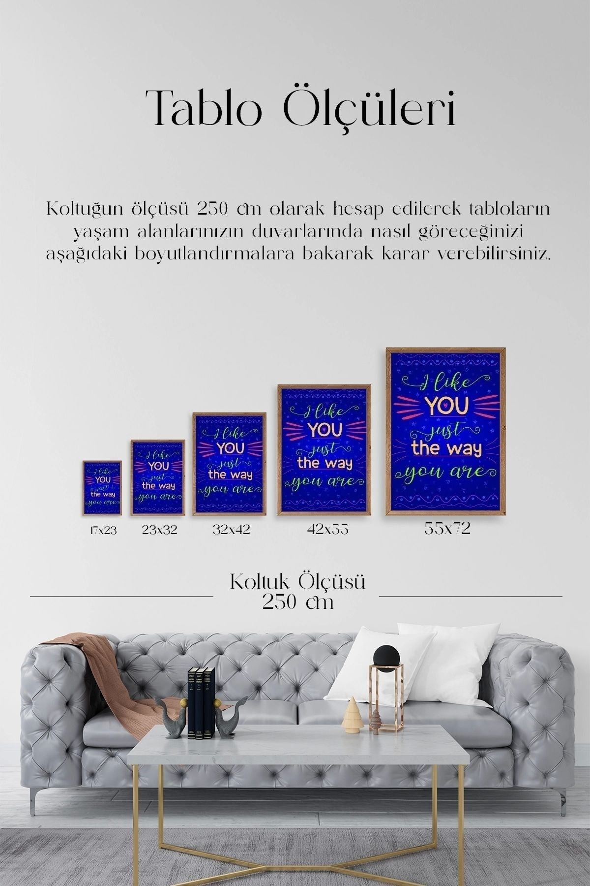 Motto Ahşap Çerçeveli Tablo 17 x 23