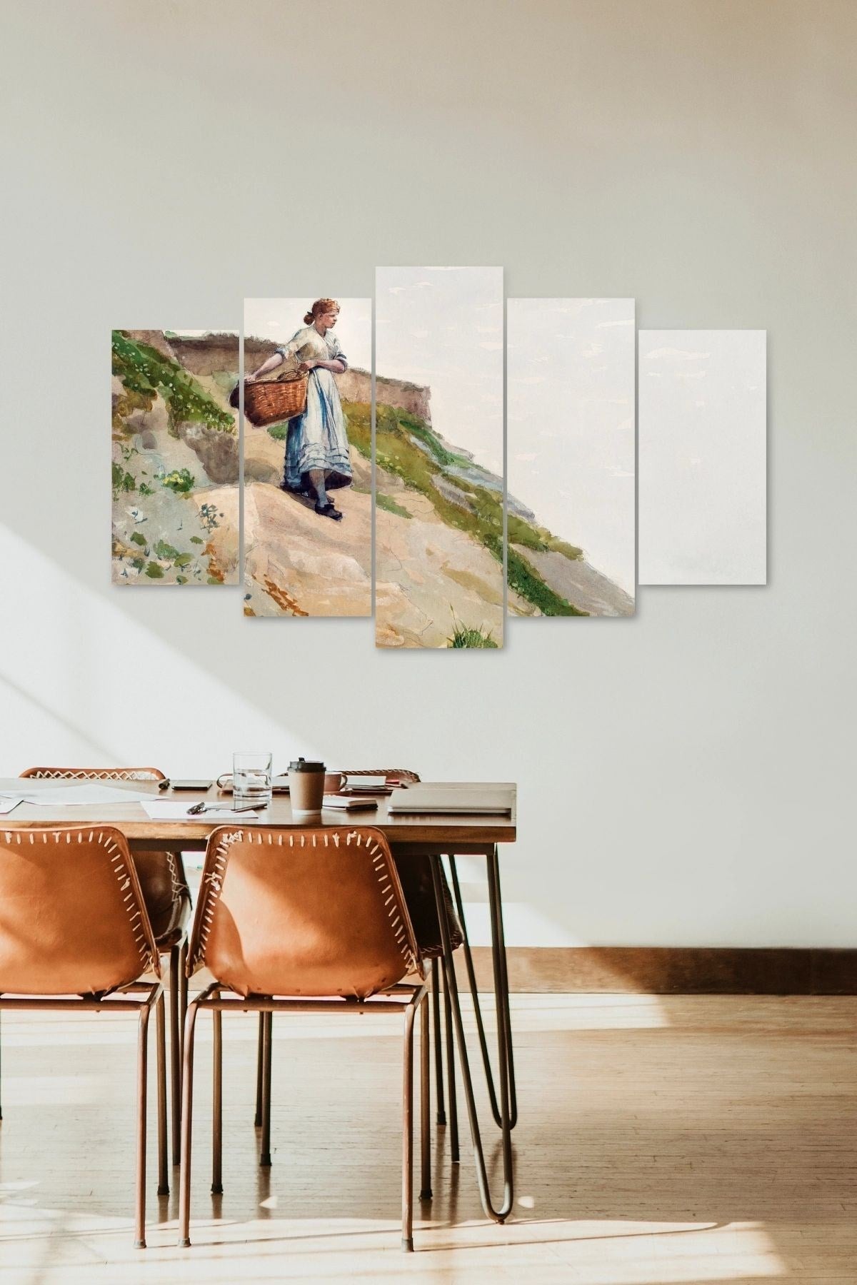 Kadın Manzarası 5 Parçalı Mdf Tablo 60 x 100