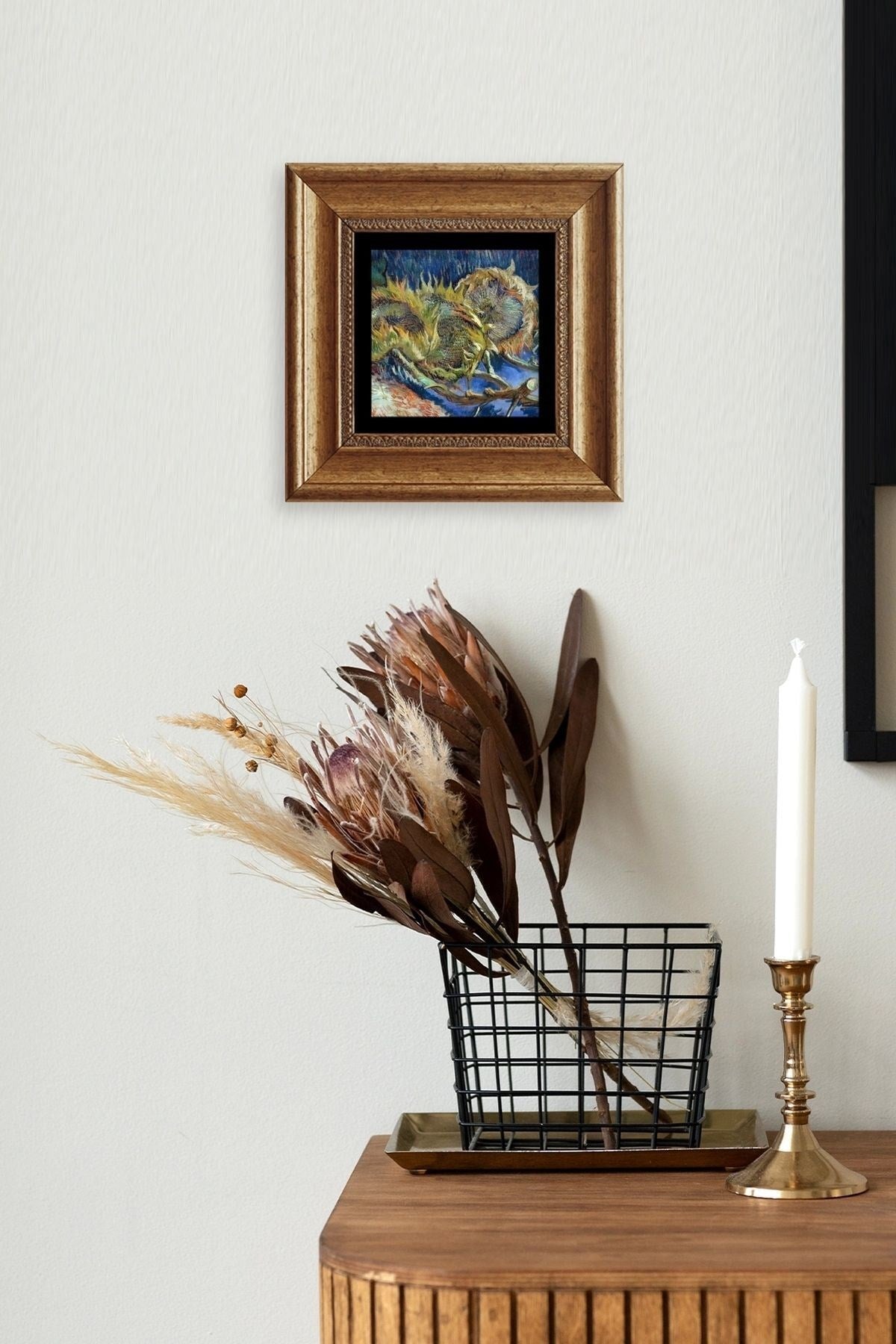 Van Gogh Çerçeveli Taş Tablo 20 cm