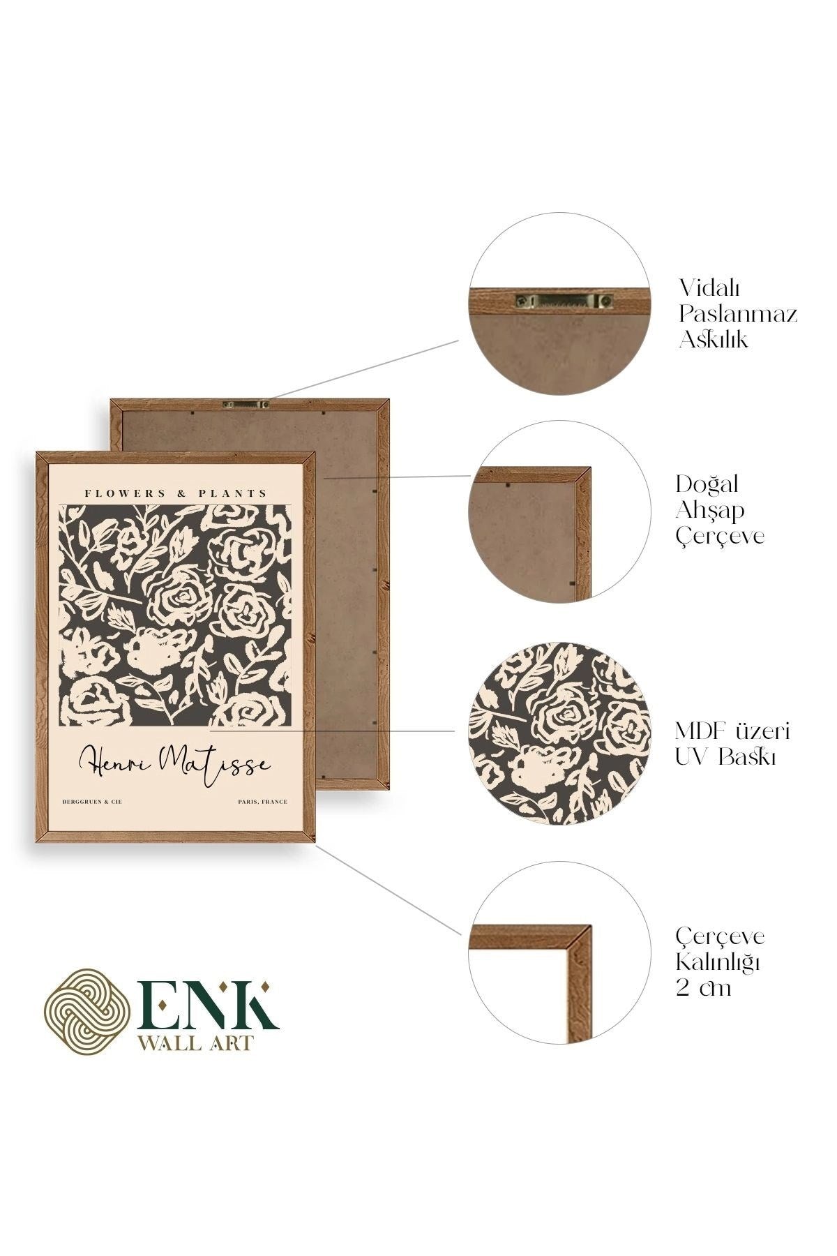 Henri Matisse Ahşap Çerçeveli Tablo 23 x 30