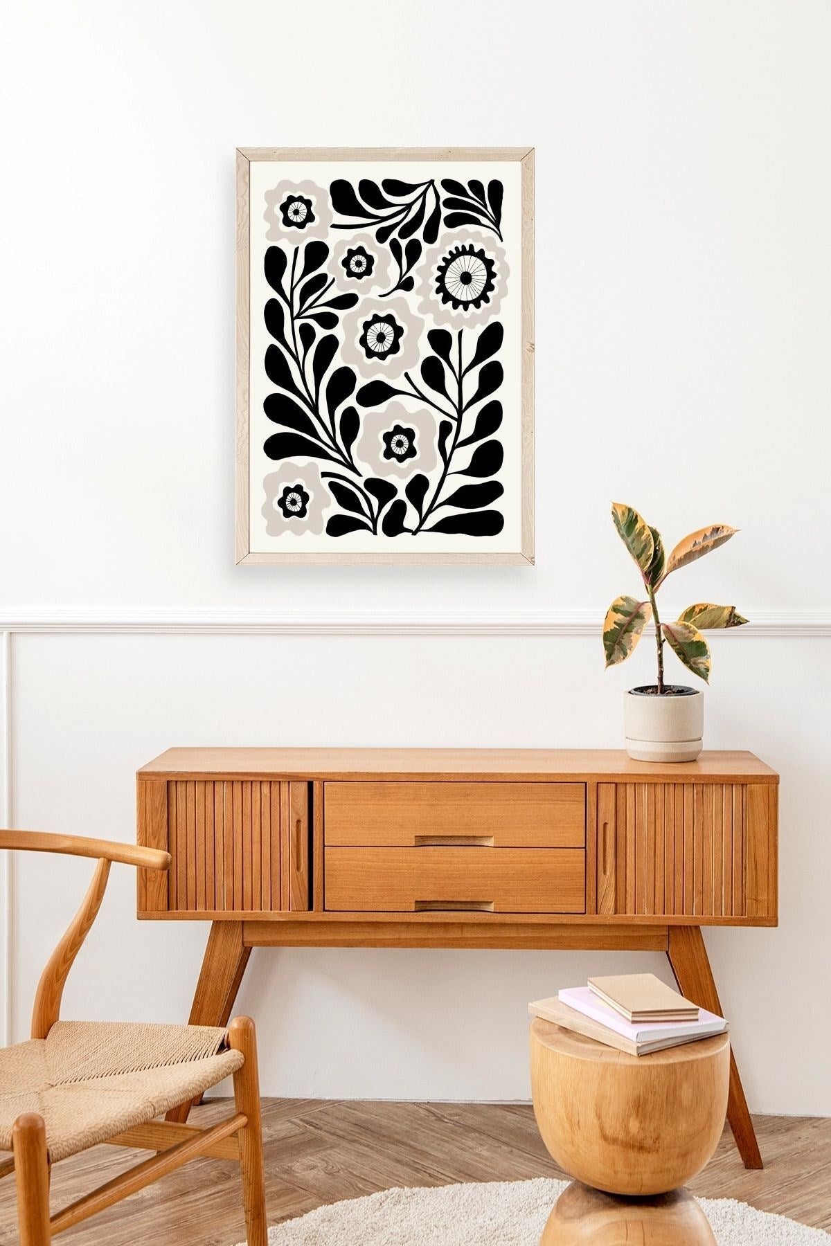 Çiçek Ahşap Çerçeveli Tablo 23 x 30