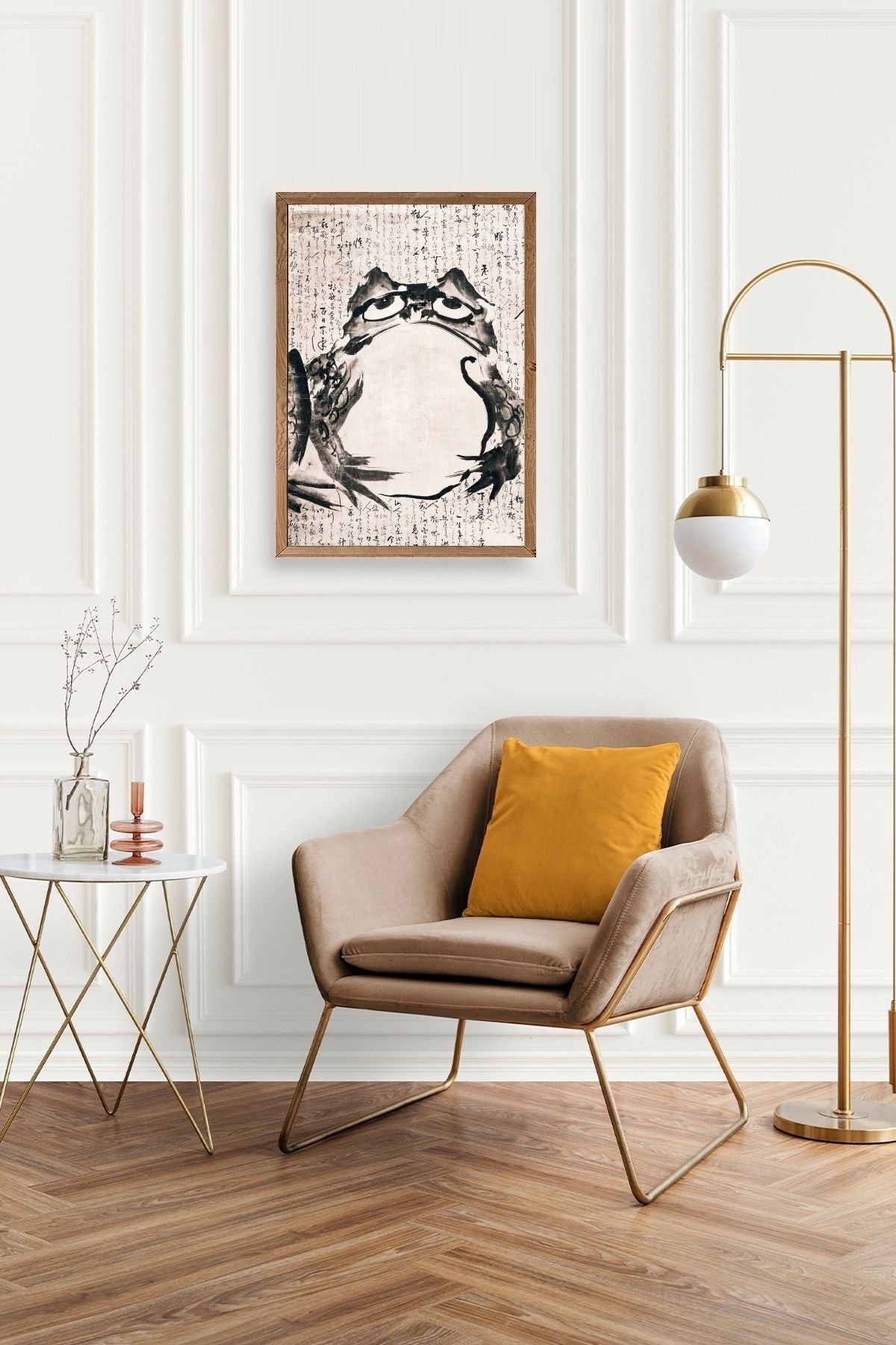 Kurbağa Ahşap Çerçeveli Tablo 30 x 42