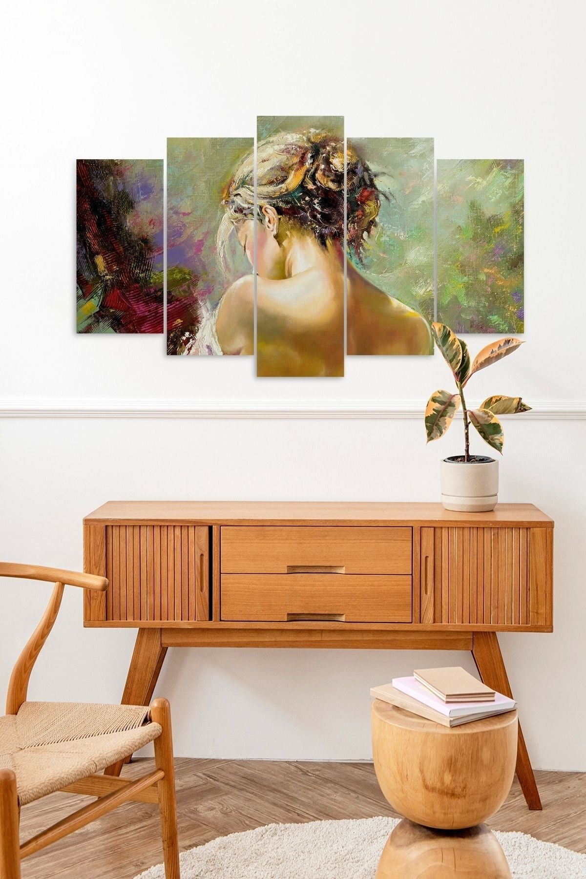 Kadın 5 Parçalı Mdf Tablo 60 x 100