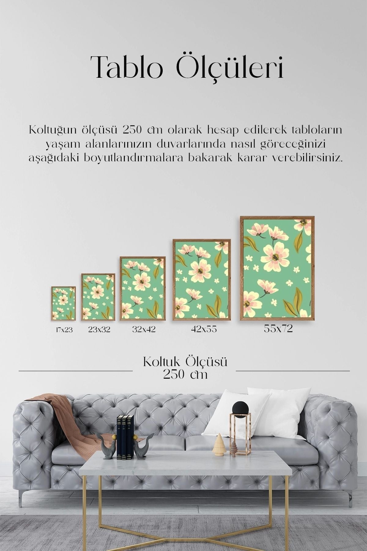Çiçekler Ahşap Çerçeveli Tablo 30 x 42