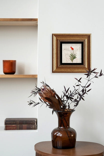 Ebru Lale Çerçeveli Taş Tablo 20 cm