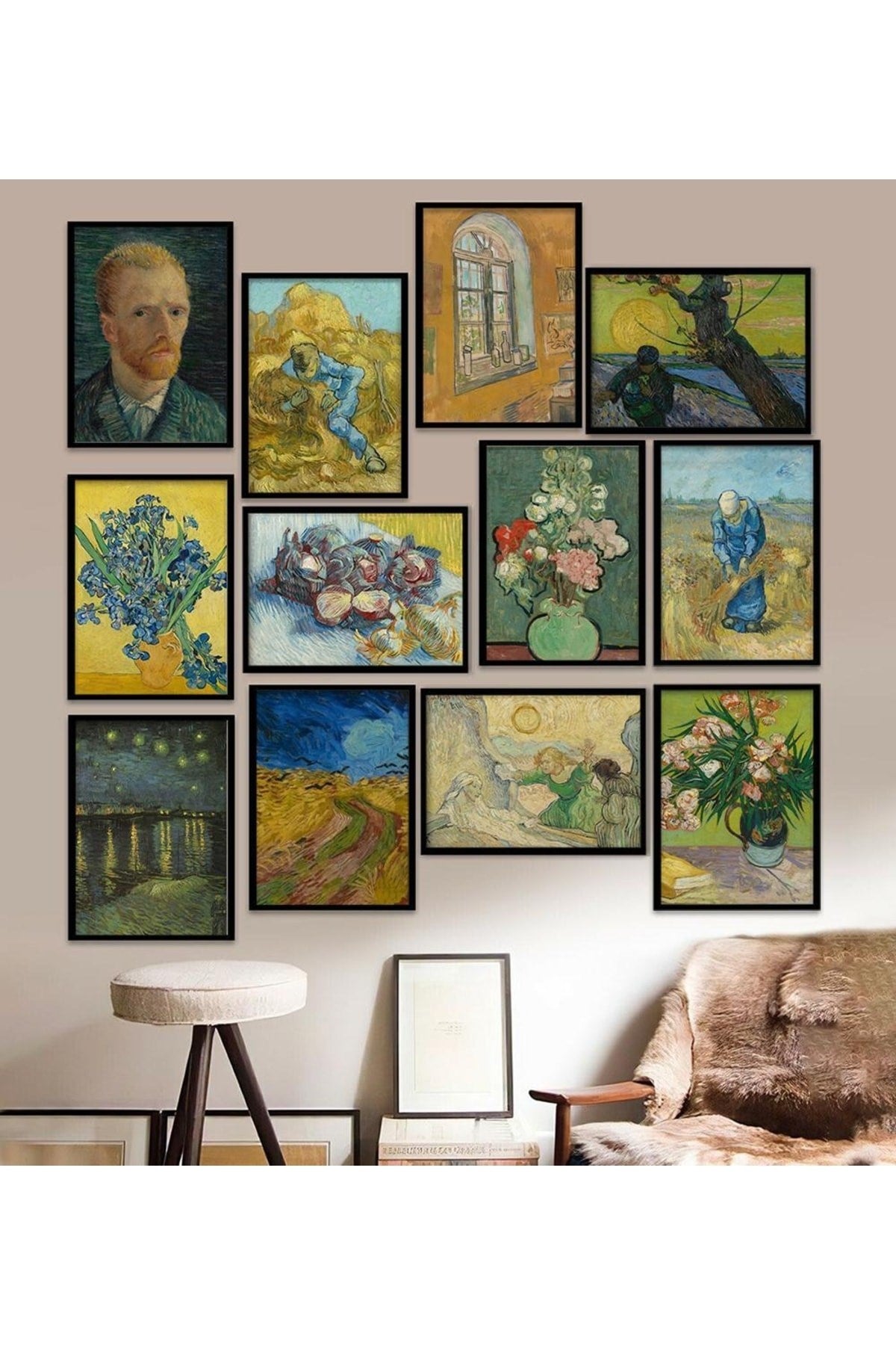 12 Parça Çerçeve Görünümlü Mdf Tablo Seti 15 x 20