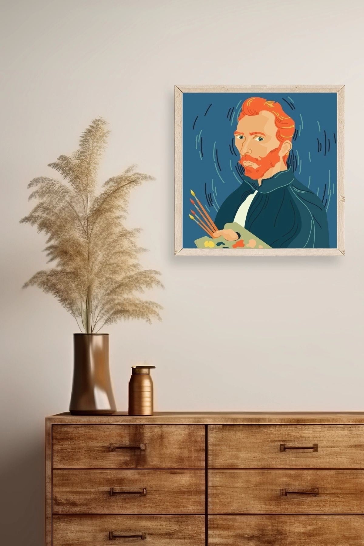 Van Gogh Ahşap Çerçeveli Tablo 50 x 50