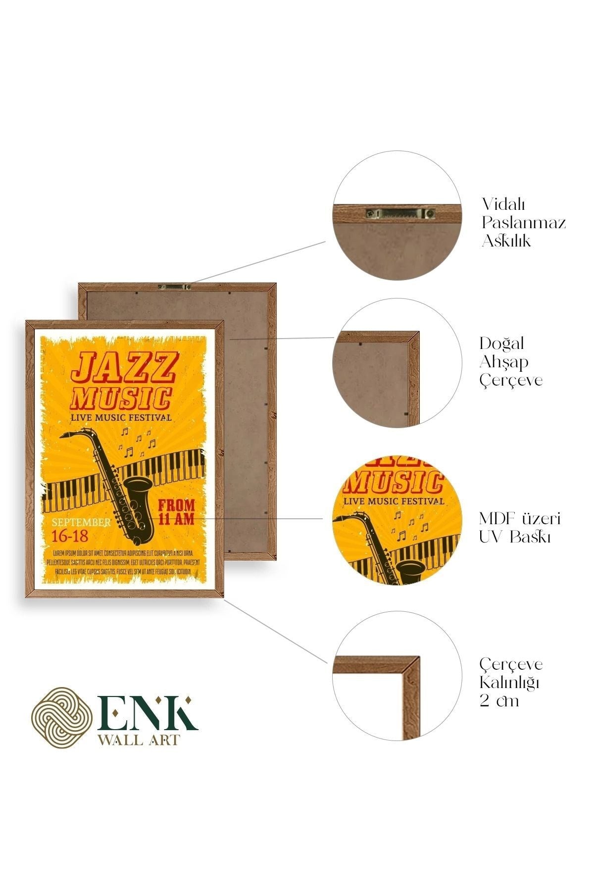 Jazz Ahşap Çerçeveli Tablo 50 x 70