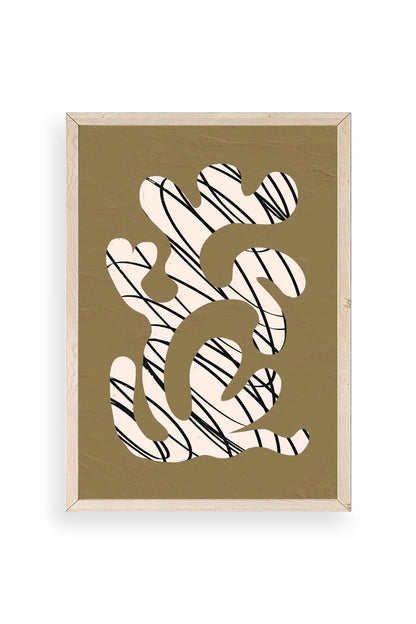 Soyut Ahşap Çerçeveli Tablo 50 x 70