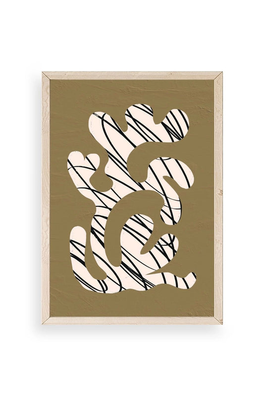 Soyut Ahşap Çerçeveli Tablo 50 x 70