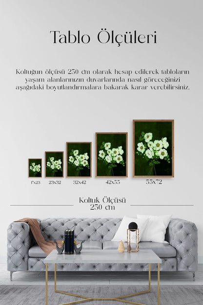 Çiçekler Ahşap Çerçeveli Tablo 30 x 42