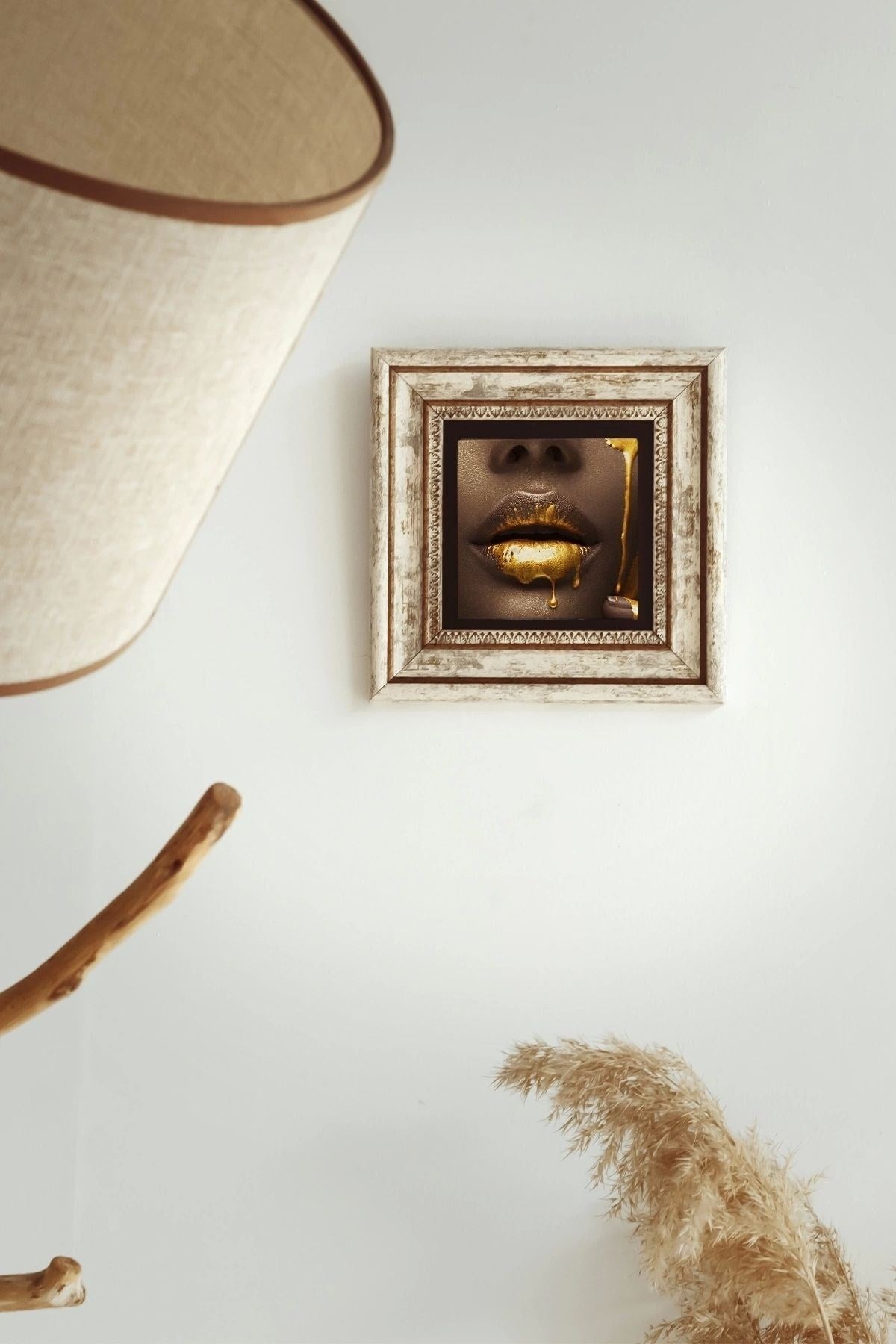 Afrikalı Kadın Çerçeveli Taş Tablo , Çerçeveli Taş Duvar Dekoru-enkcrcvtbl-00112 20 cm