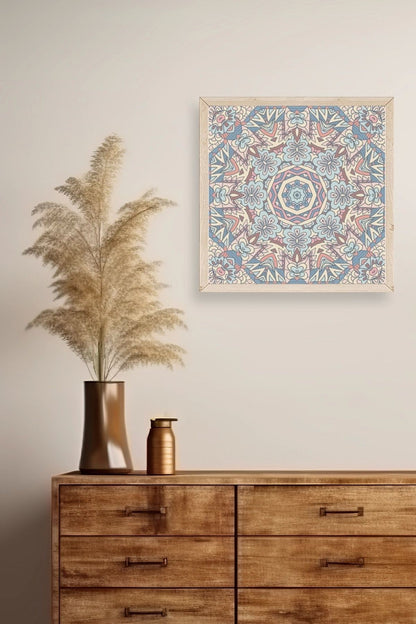 Mandala Ahşap Çerçeveli Tablo 50 x 50