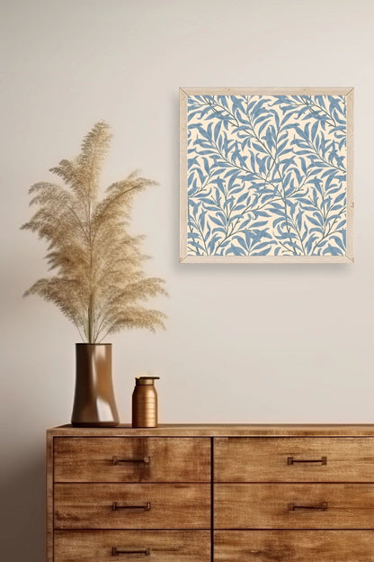 Yapraklar Ahşap Çerçeveli Tablo 23 x 23