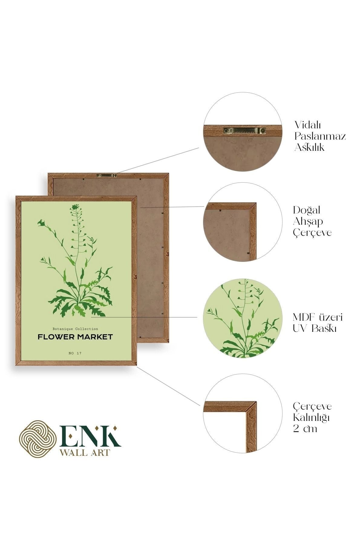 Çiçek Ahşap Çerçeveli Tablo 30 x 42