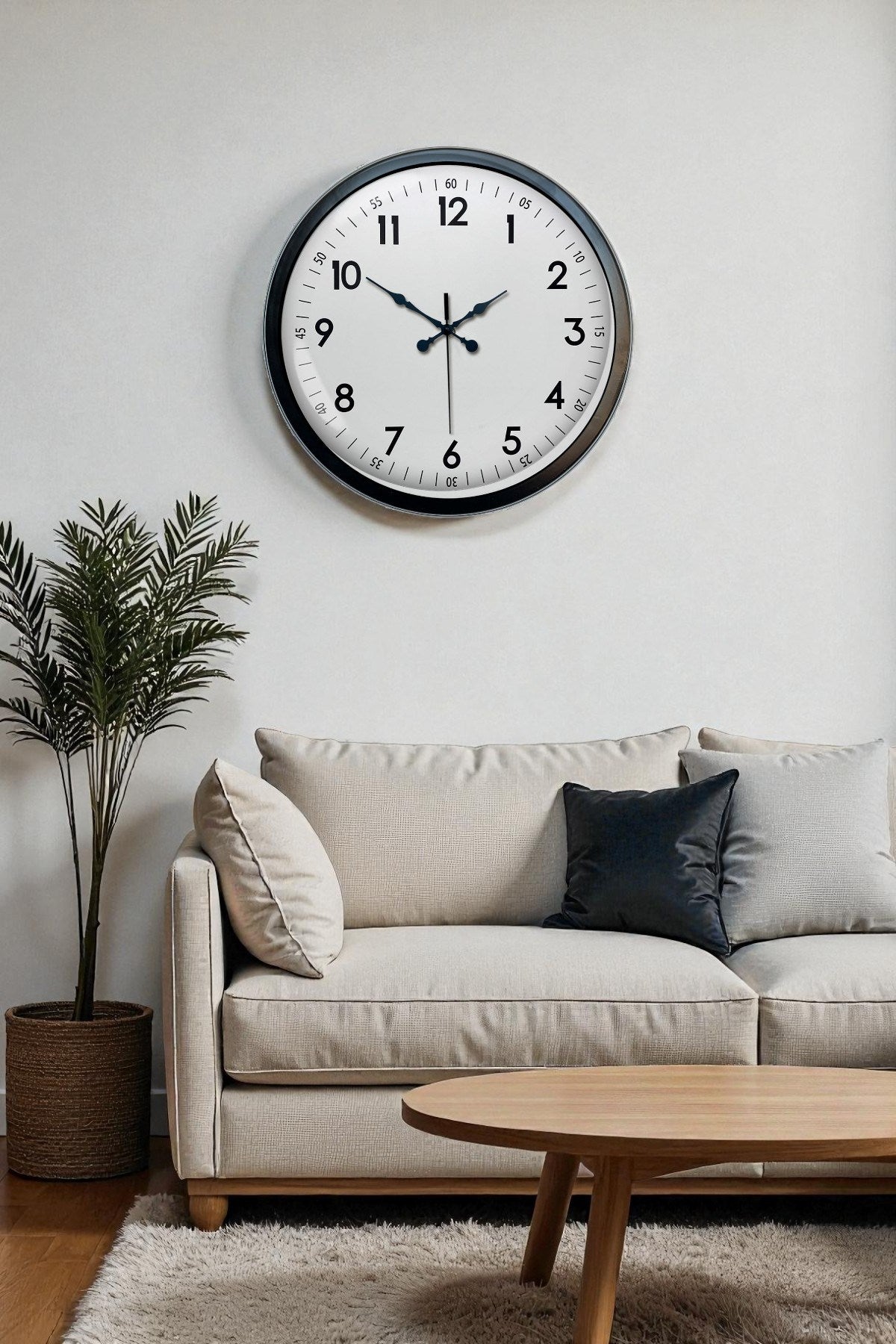 Zentime 40 Cm Siyah Şık Duvar Saati