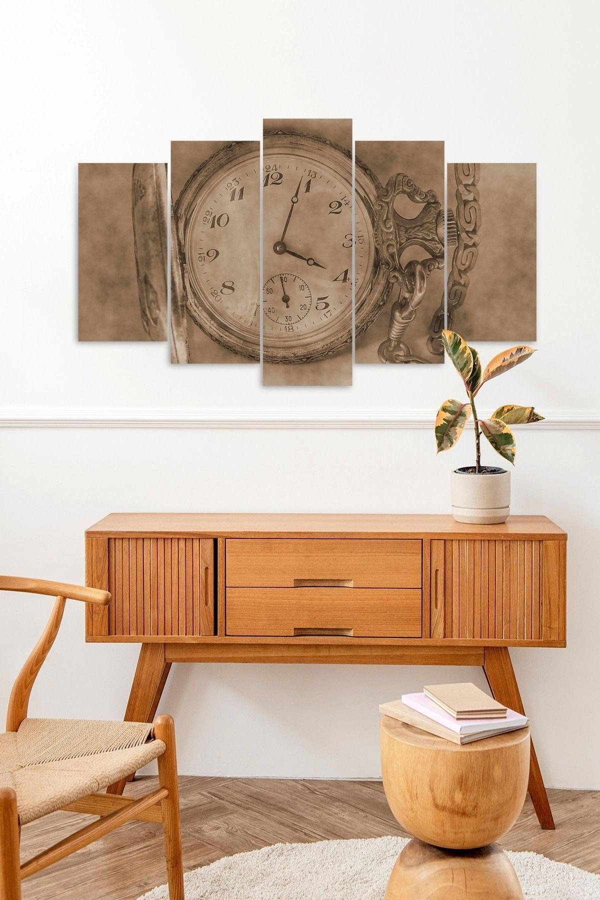 Saat 5 Parçalı Mdf Tablo 60 x 100