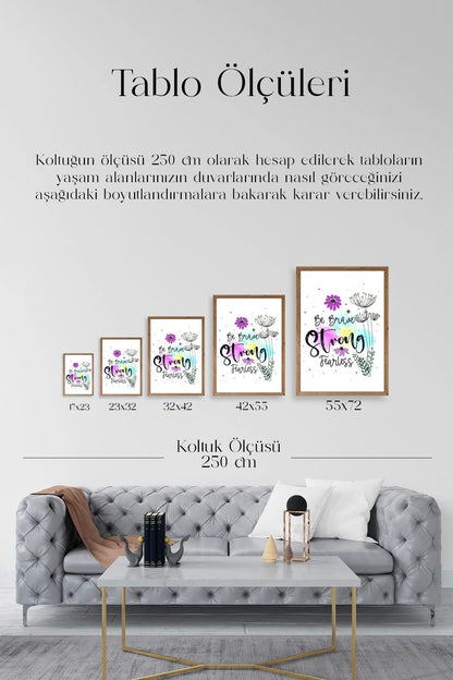 Motto Ahşap Çerçeveli Tablo 30 x 42
