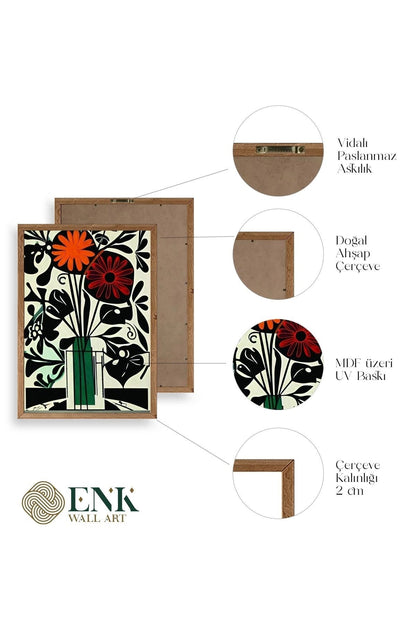 Çiçek Ahşap Çerçeveli Tablo 50 x 70