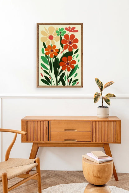 Çiçek Ahşap Çerçeveli Tablo 23 x 30