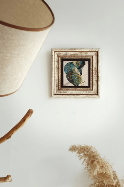 Desenli Çerçeveli Taş Tablo , Çerçeveli Taş Duvar Dekoru-enkcrcvtbl-00175 20 cm